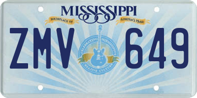 MS license plate ZMV649