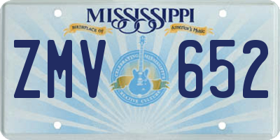 MS license plate ZMV652