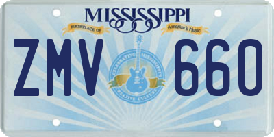 MS license plate ZMV660