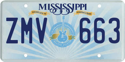 MS license plate ZMV663