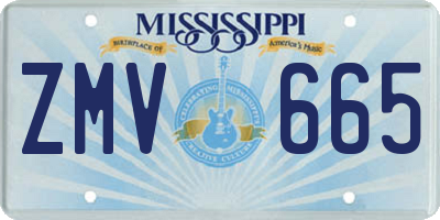 MS license plate ZMV665