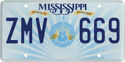 MS license plate ZMV669