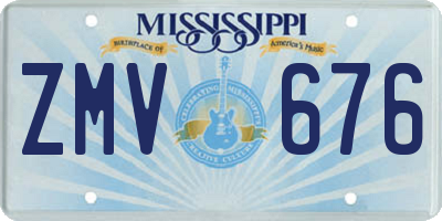 MS license plate ZMV676