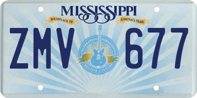 MS license plate ZMV677