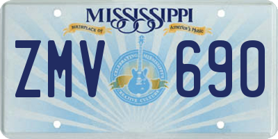 MS license plate ZMV690