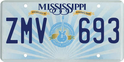 MS license plate ZMV693