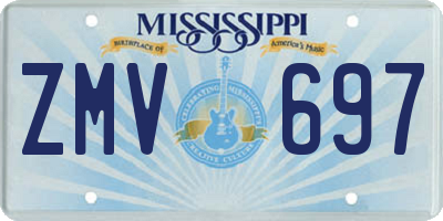 MS license plate ZMV697