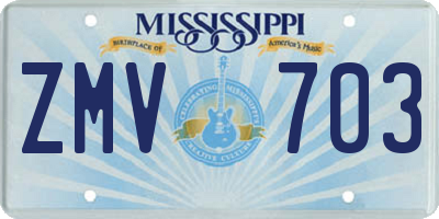 MS license plate ZMV703
