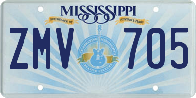 MS license plate ZMV705