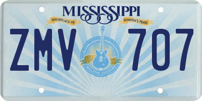 MS license plate ZMV707