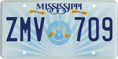 MS license plate ZMV709