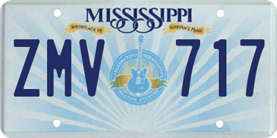 MS license plate ZMV717