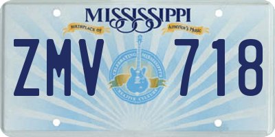 MS license plate ZMV718