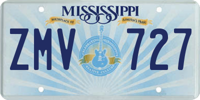 MS license plate ZMV727