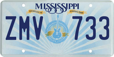 MS license plate ZMV733