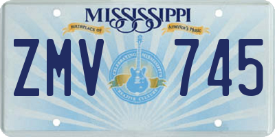 MS license plate ZMV745