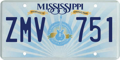 MS license plate ZMV751