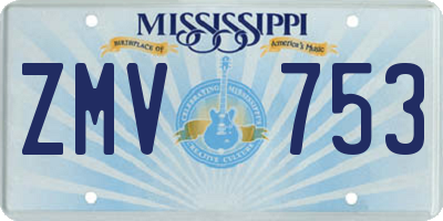 MS license plate ZMV753
