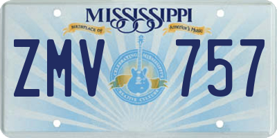 MS license plate ZMV757