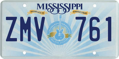 MS license plate ZMV761