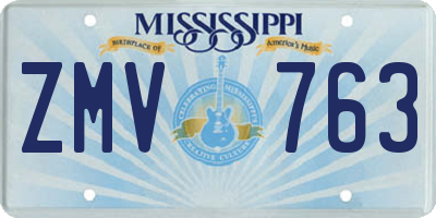 MS license plate ZMV763
