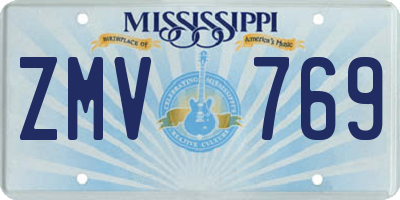 MS license plate ZMV769