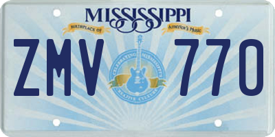 MS license plate ZMV770