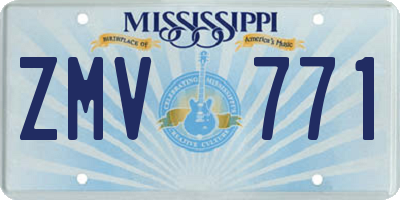 MS license plate ZMV771