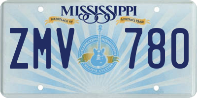 MS license plate ZMV780
