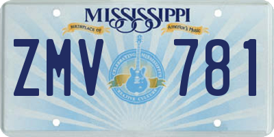 MS license plate ZMV781
