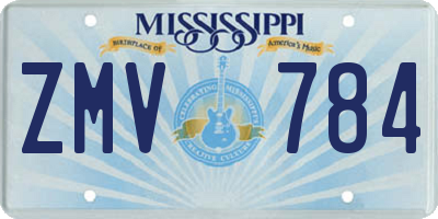 MS license plate ZMV784