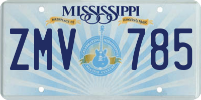 MS license plate ZMV785
