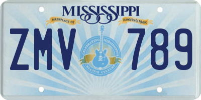 MS license plate ZMV789