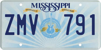 MS license plate ZMV791