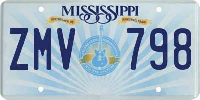MS license plate ZMV798