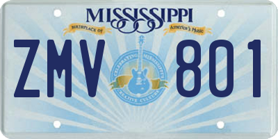 MS license plate ZMV801