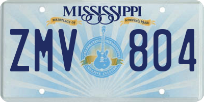MS license plate ZMV804