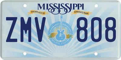 MS license plate ZMV808