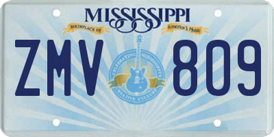 MS license plate ZMV809