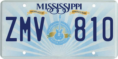 MS license plate ZMV810