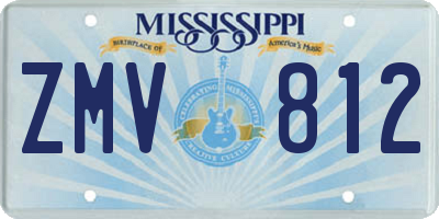 MS license plate ZMV812
