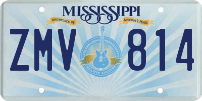 MS license plate ZMV814