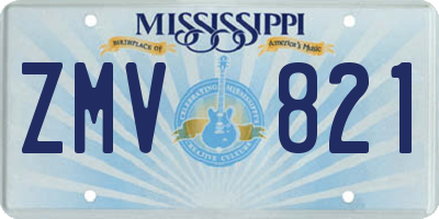MS license plate ZMV821