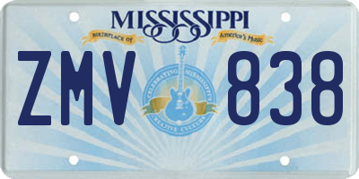 MS license plate ZMV838