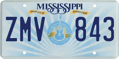 MS license plate ZMV843