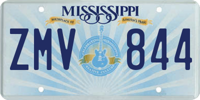 MS license plate ZMV844
