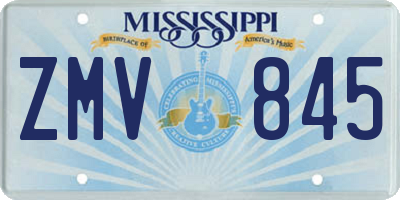 MS license plate ZMV845