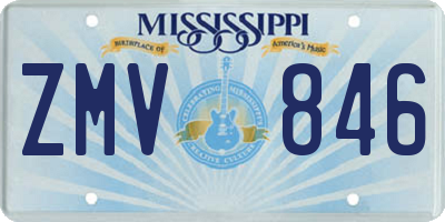 MS license plate ZMV846