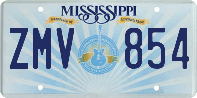 MS license plate ZMV854