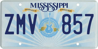 MS license plate ZMV857